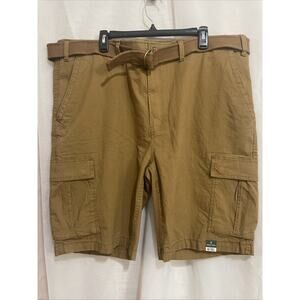 Men 48 X 11 Inseam Big/Tall,‎ Taffy Brown, Cargo Shorts w/Belt Mutual Weave